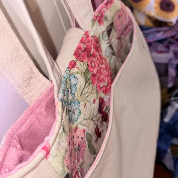 Canvas Shoulder Bag, Purse, Pocketbook, Handbag, Ethel Tote Bag, Pockets - Picture 6 of 8